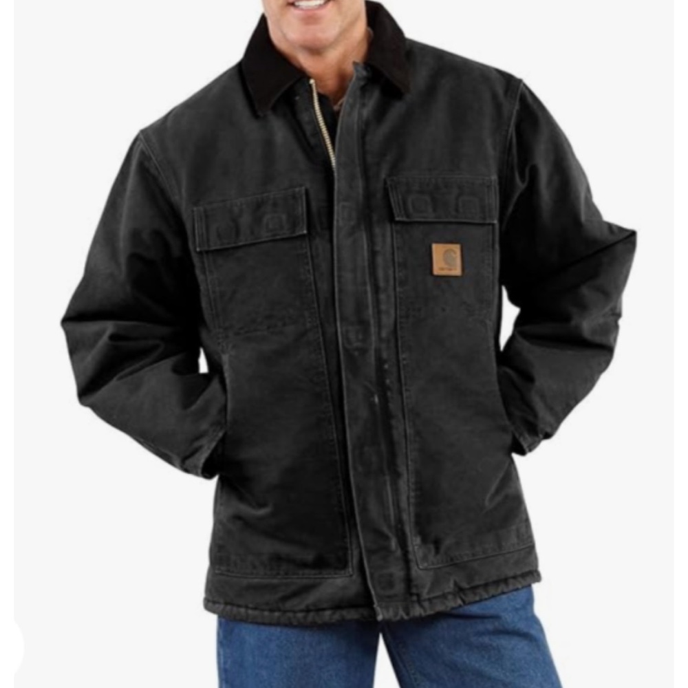 Carhartt Vintage Sandstone Traditional Coat C26 DKB Lined L Tall Brown Pockets